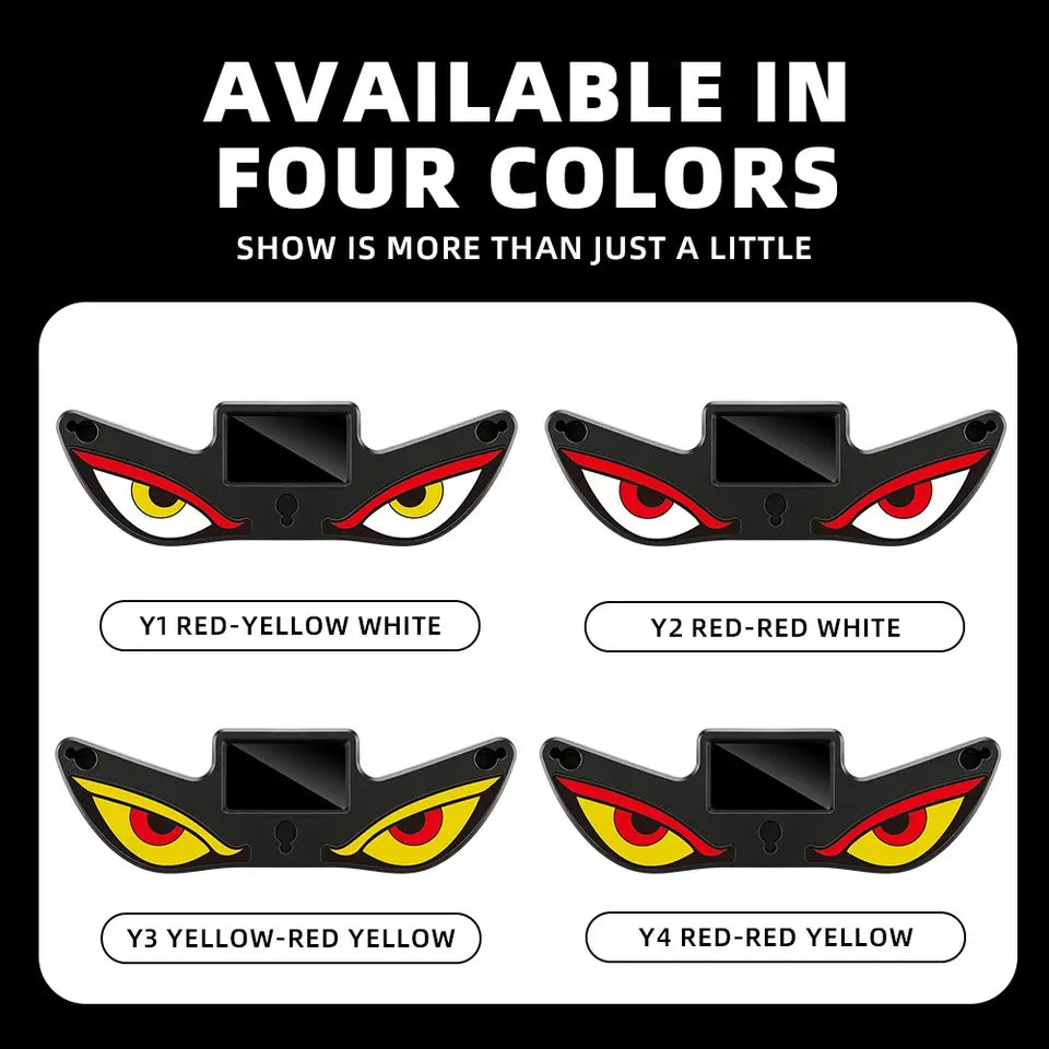 GPRGIT Devils Eye Shaped Car Window Atmosphere Lamp Suction Cup Solar/USB-C Rechargeable Red/Yellow/White Flashing Warning Light