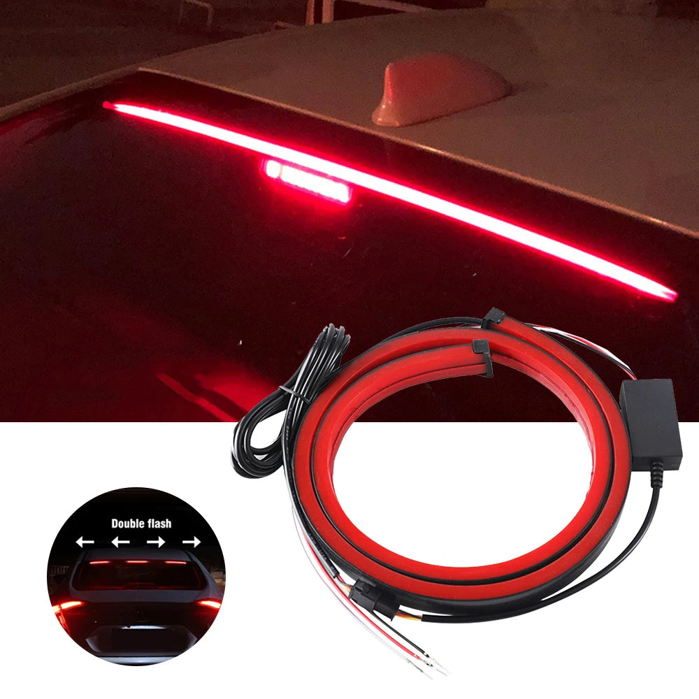 GPRGIT Car High Mount Brake Lights LED Tail Warning Strip Light - Rear Window - 12V, 6W, Red, Surface Mount, PC+LED