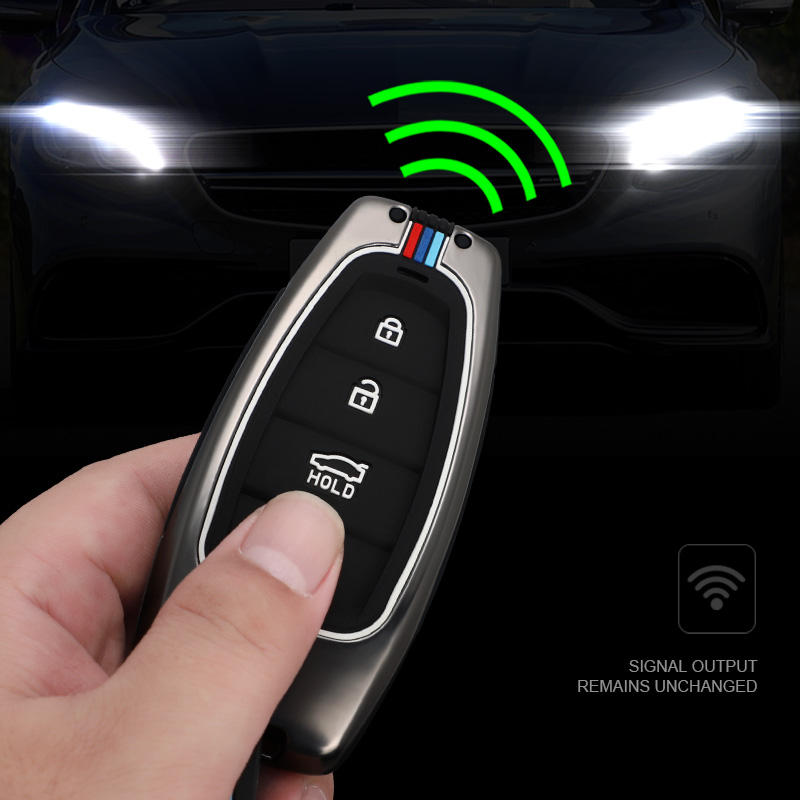 GPRGIT Metal 6-Button Car Key Case for Hyundai Creta, i10, i20, Tucson, Solaris, Sonata Hybrid, NEXO, Santa Fe, Kona, Atos Prime (2022)