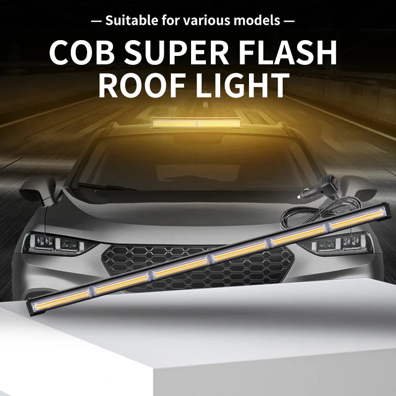 35 Inch Single Sided COB Strobe Light Bar Truck Pickup Traffic Emergency LED Warning Flash Light Others Car Lighting Accessories