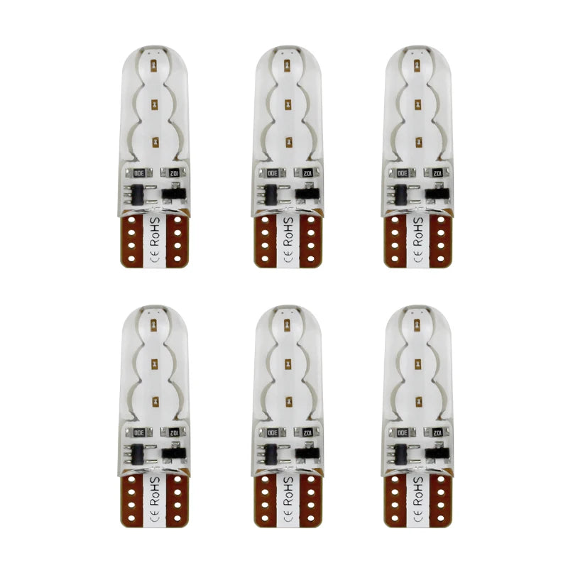 GPRGIT Car T10 LED Silicone Strobe License Plate Wedge Bulb Motorcycle Lamp White Red Blue 12V