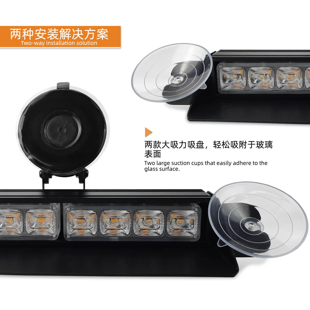 GPRGIT LED Dash Light 16W 12V 6000LM Interior Mount Emergency Vehicle Warning Strobe Light