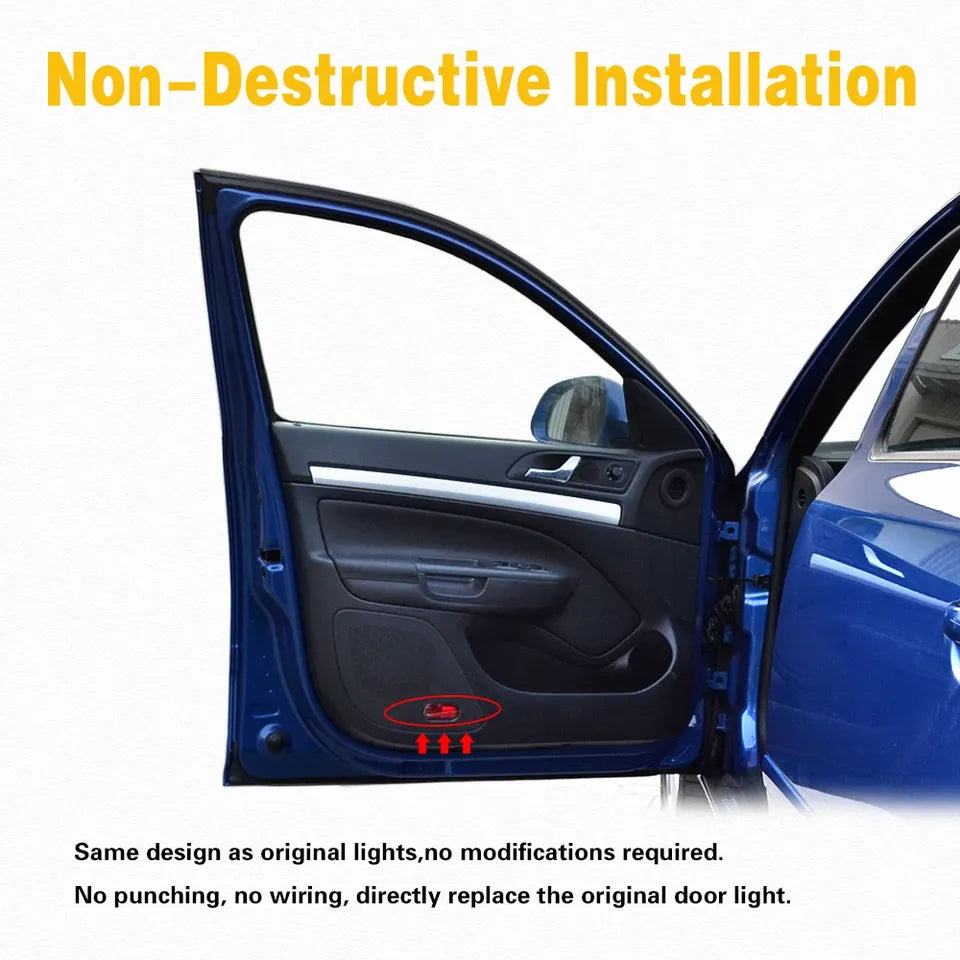 GPRGIT LED Car Door Welcome Warning Lamp Ghost Shadow Decoration Light for Ford Galaxy MA6 2 Mondeo MK4 BA7 S-MAX MK1 Accessories