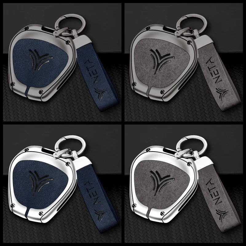 GPRGIT Zinc Alloy Leather Car Key Case Cover for Neta V/U Pro New Energy Vehicles