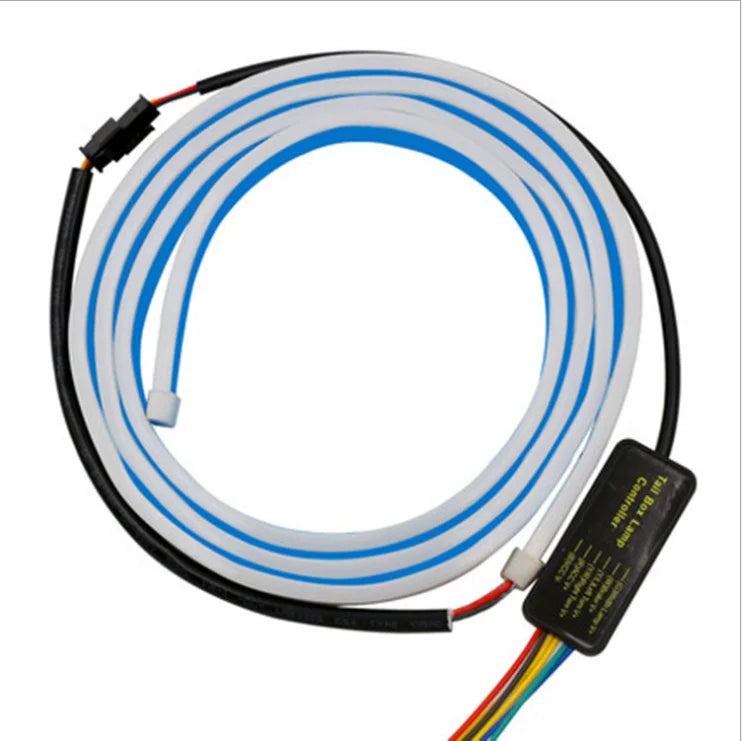 GPRGIT 120CM 150CM 12V Ice Blue RGB Flexible Turn Signal Lamp Car LED Tail Rear Light Strip for Car Trunk