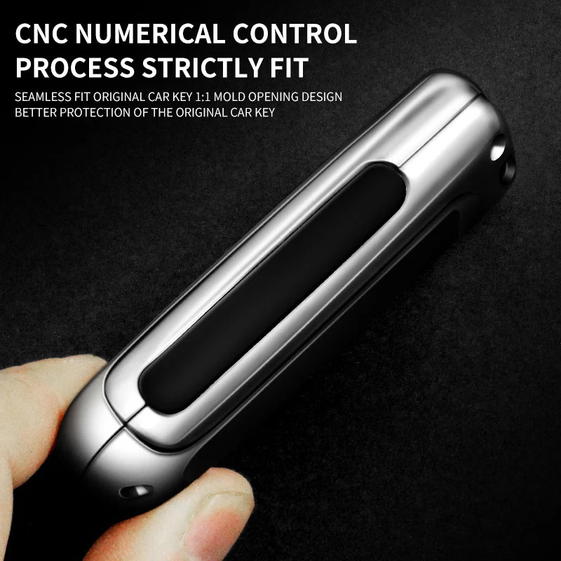 GPRGIT Zinc Alloy Car Key Cover Case Shell Holder Protector for Hongqi HS5 HS7 HS E HS9 Logo Keychain Bag Set Interior Accessories