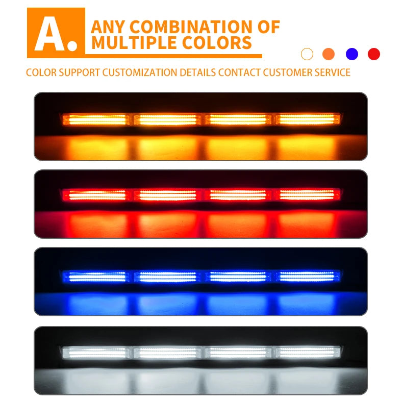School Bus Warning Light 12v-24v 30cm Off-road Vehicle 11.8 Inch Traffic Flashing Strobe Light 8W New Strip Light
