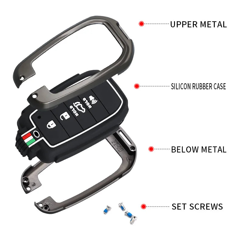 GPRGIT Metal Car Key Shell Cover Case Fob for Toyota Hilux Fortuner Land Cruiser Camry Corolla Crown RAV4 Highland Keyless Accessories