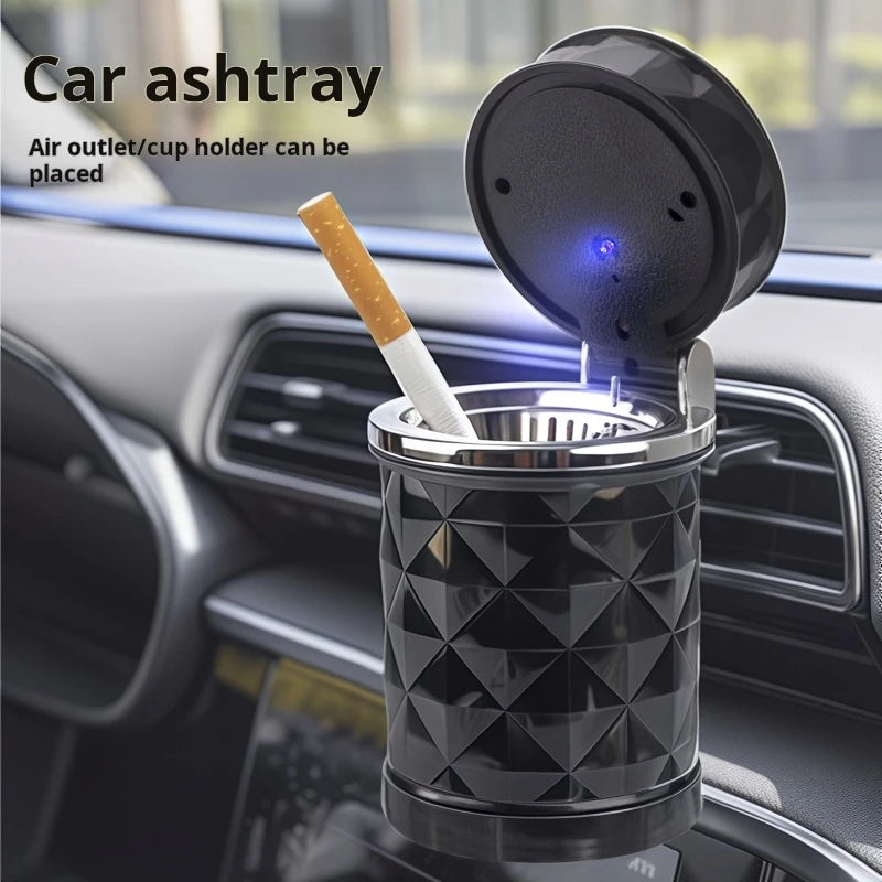 Fireproof Flame-Retardant ABS Car Ashtray Lid Light Multi-Functional Interior Accessory