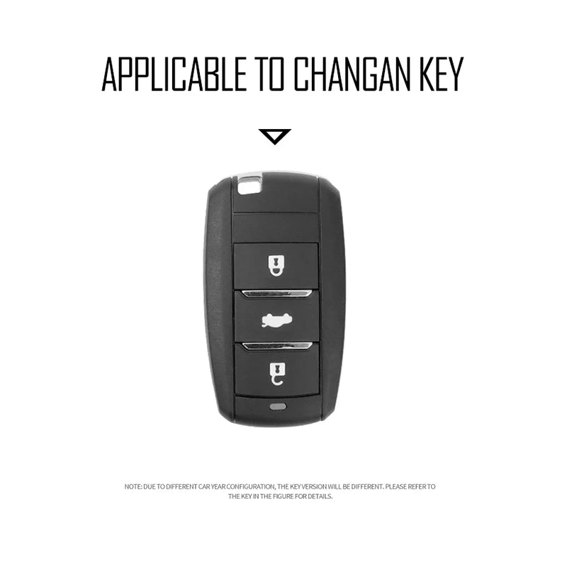 GPRGIT Zinc Alloy Car Key Case Cover for Changan CS75 CS15 Benni EV E-Star 2023 3 Buttons Leather