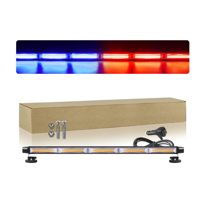 Car Led Cob Strobe Bar Lights Safety Emergency Working Light Daytime Running Lamp Bars For Offroad Truck Atv 12v 24v