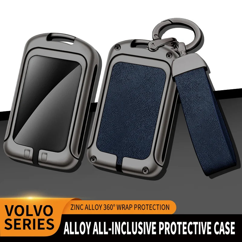 GPRGIT Zinc Alloy Leather Car Key Case Cover for Volvo XC40 XC60 XC90 S90 V90 T5 T6 T8 Polestar Custom Car Logo Keychain Accessories