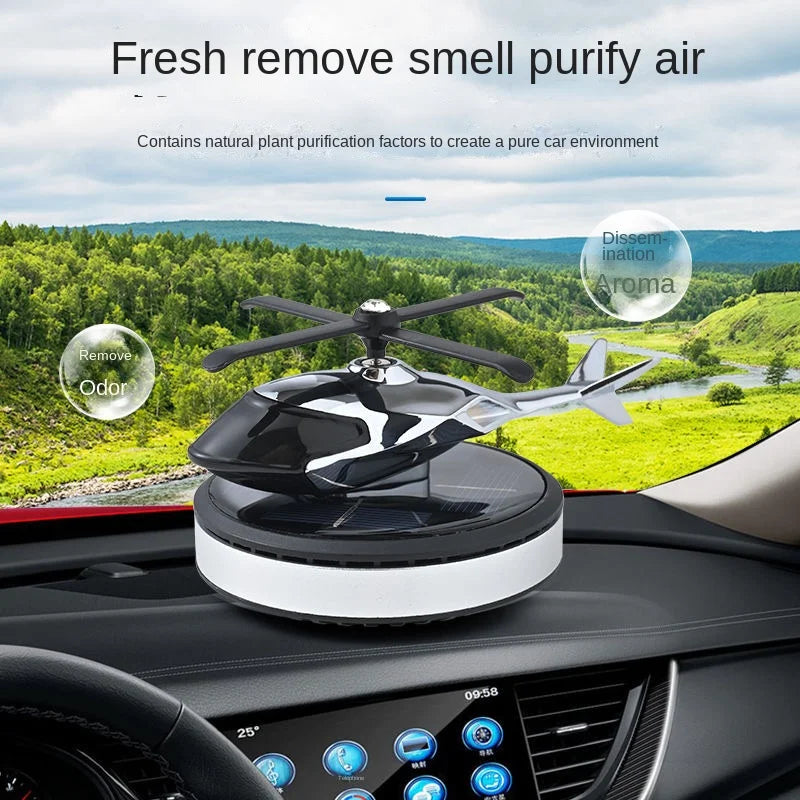 GPRGIT Solar Automatic Rotation Aircraft Dashboard Perfume Diffuser Metal