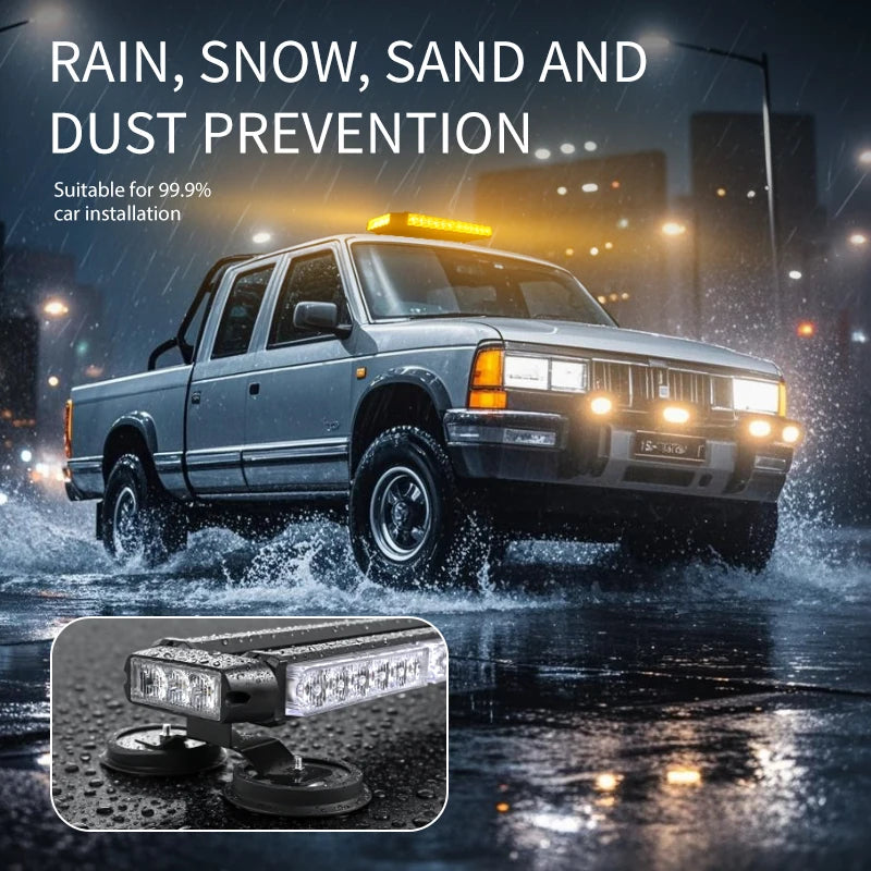 4-side Led Strobe Warning Light Bar | Magnetic Mount Emergency Roof Light For Truck/pickup | 9-30v High Brightness
