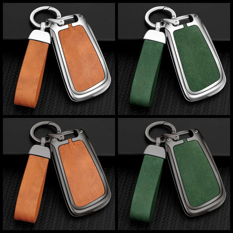 GPRGIT Zinc Alloy Leather Car Logo Key Case Cover for Audi A1 A3 A4 A5 A6 A7 Q3 Q5 Q7 B6 B7 B8 8P 8V 8L C5 C6 TT RS Smart Accessories