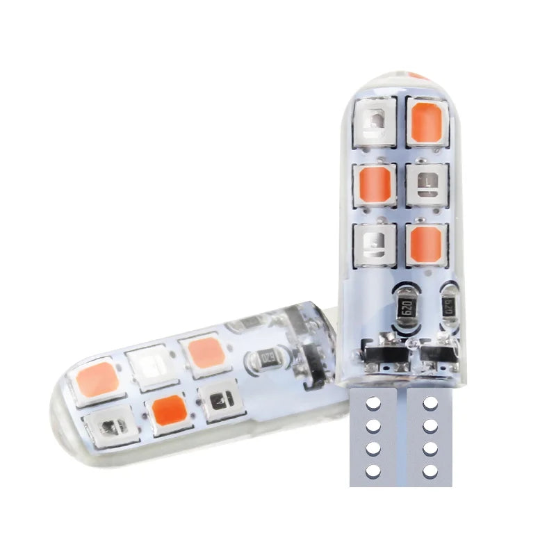 GPRGIT Car T10 LED COB Silicone Width Indicator License Plate Reading Lights 12V for Motorcycle