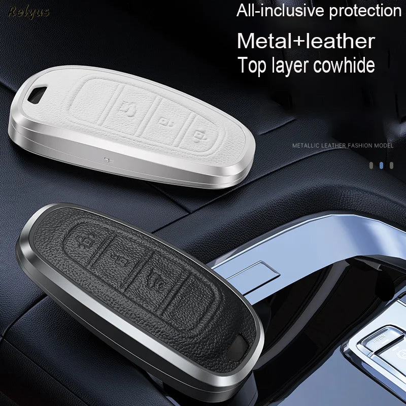 GPRGIT New Aluminum Alloy Car Key Shell Case for Hyundai Sonata Tucson NX4 Santa Fe 2020 2021 2022 Keychain Auto Accessories