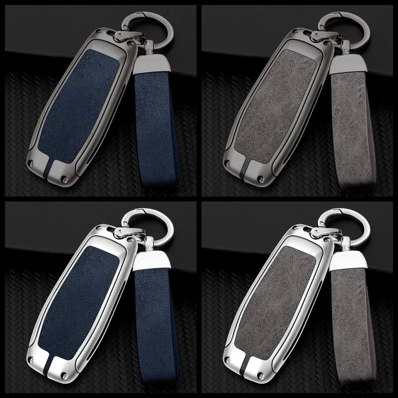 GPRGIT Leather Key Case Fob for Ford Focus 3 4 ST Mondeo 5 MK5 Kuga Mustang F-150 Explorer Edge Fiesta