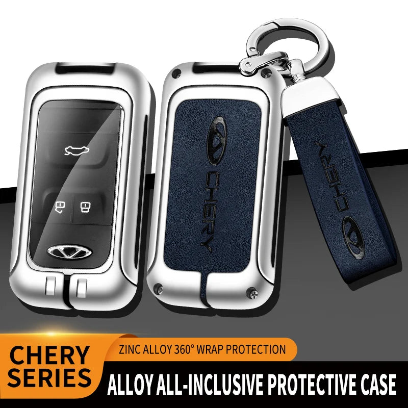 GPRGIT High Quality Zinc Alloy Leather Car Key Case Cover for Chery Tiggo 3 5X 4 8 Glx 7 2019 2020 Keyless Keychain Accessories