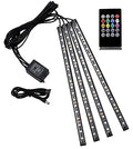 GPRGIT Car Foot Ambient Light 72 LED Seven Color RGB Remote Voice Control Music Strip