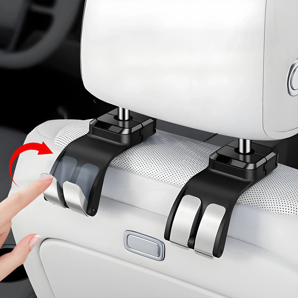 GPRGIT Multi-functional Car Headrest Hook Storage Rack - Adjustable Car Seat Back Hook Suitable for Handbags and Backpacks