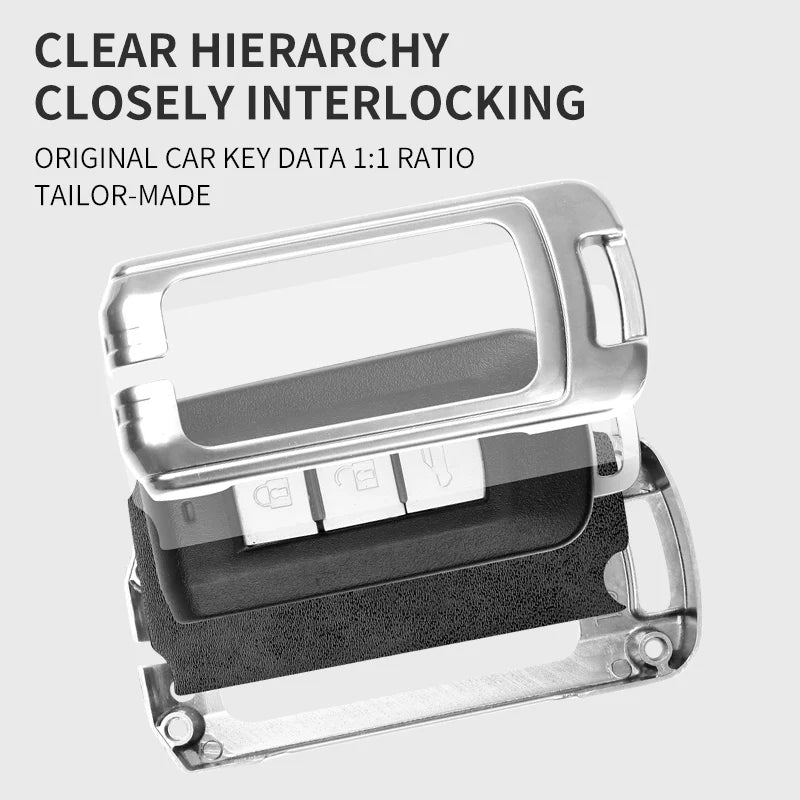 GPRGIT Zinc Alloy Leather Car Remote Key Case Cover Shell for Mitsubishi Xpander Outlander ASX Pajero Eclipse Cross Montero