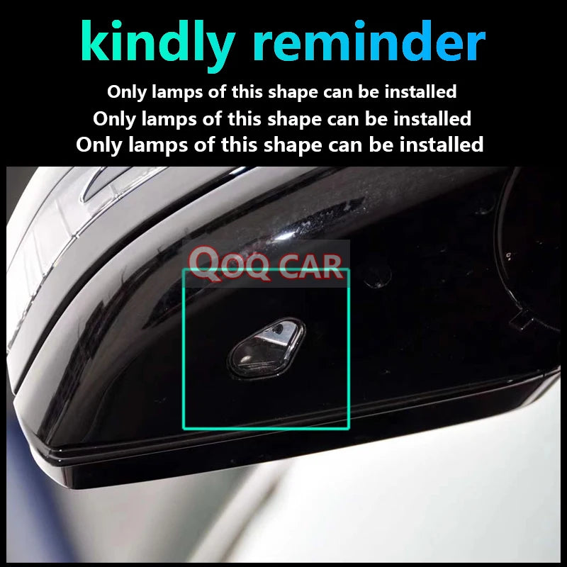 GPRGIT 2pcs 12V LED Rearview Mirror Welcome Shadow Lamp for W176 W246 W204 W212 Laser Projector Ghost Modification