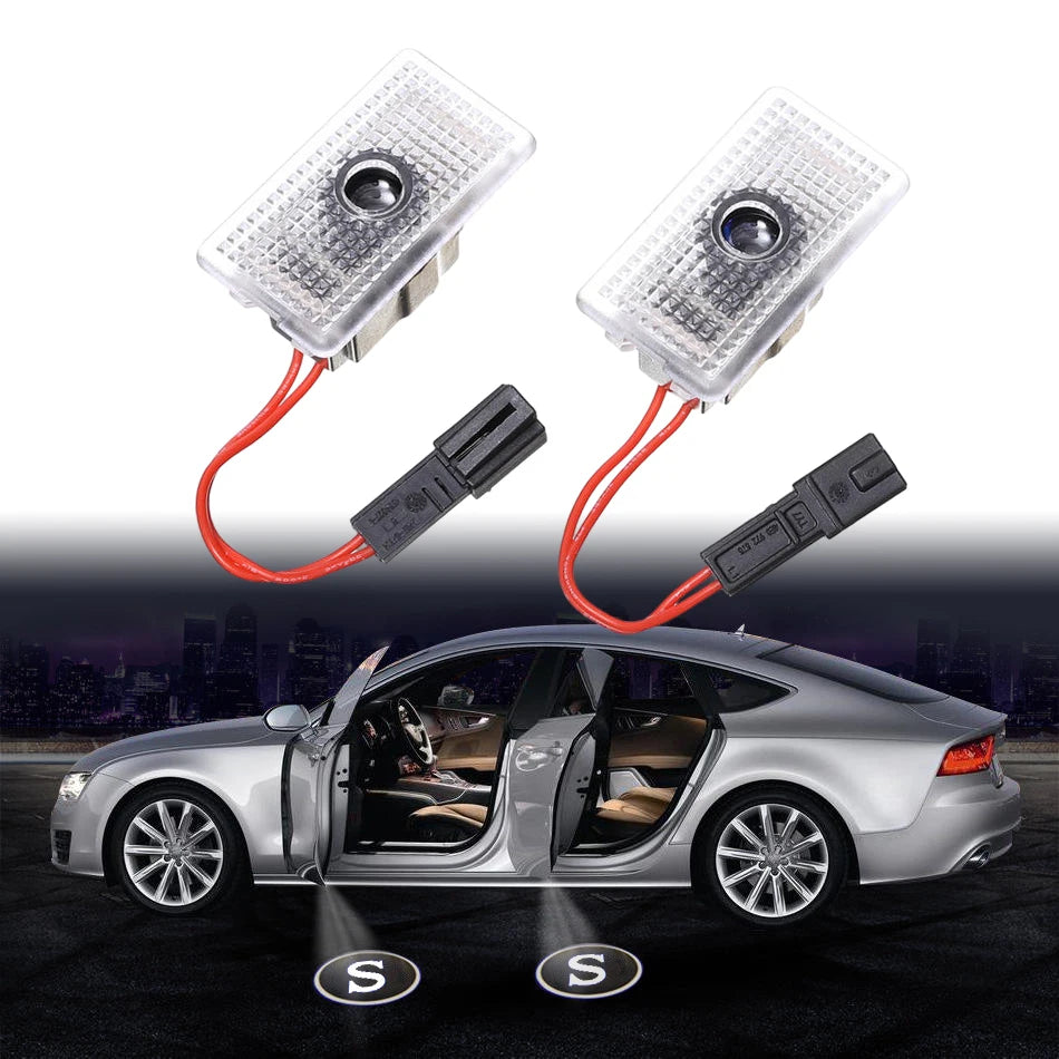 GPRGIT Wireless LED Car Door Logo Light Welcome Projector 6500K for Tesla