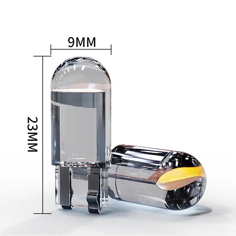 GPRGIT 12V Car LED Bulb T10 W5W 194 168 COB Glass 6000K White License Plate Lamp Interior Dome Reading Bulb