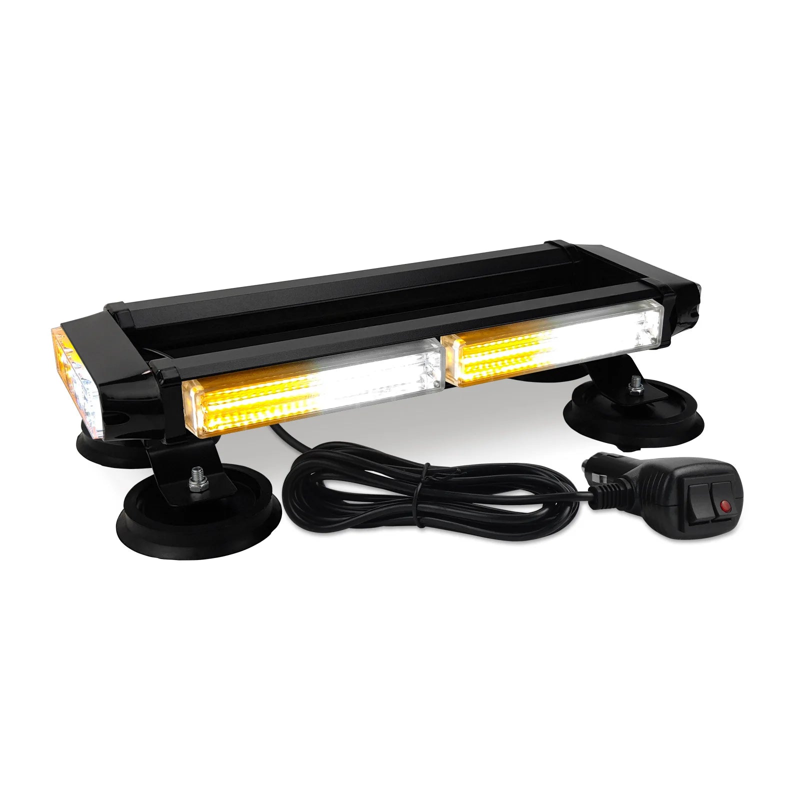 Amber LED Warning Light Bar Magnetic Base Emergency Hazard Security Strobe Light for Car Firefighter Roof Top for Red White