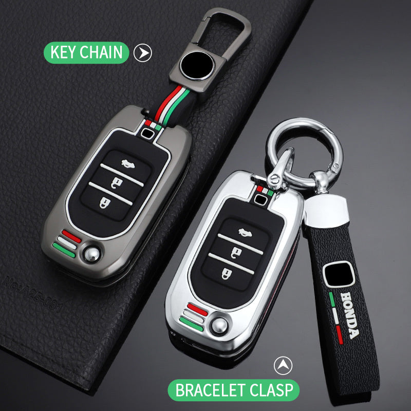GPRGIT Folding Metal Car Remote Key Cover Case for Honda Civic HRV CRV XRV CR-V Crider Odyssey Pilot Fit Accord Shell Accessories