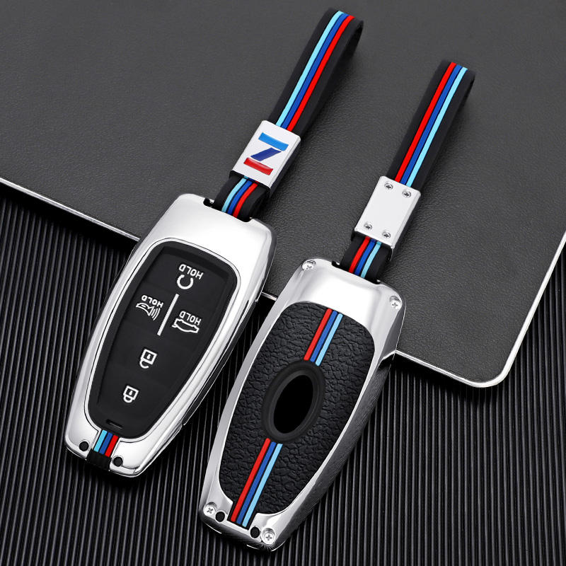 GPRGIT Zinc Alloy 5-Button Car Key Case Fob for Hyundai Santa Fe, Tucson, NEXO NX4, Atos, Solaris Prime (2021-2022)