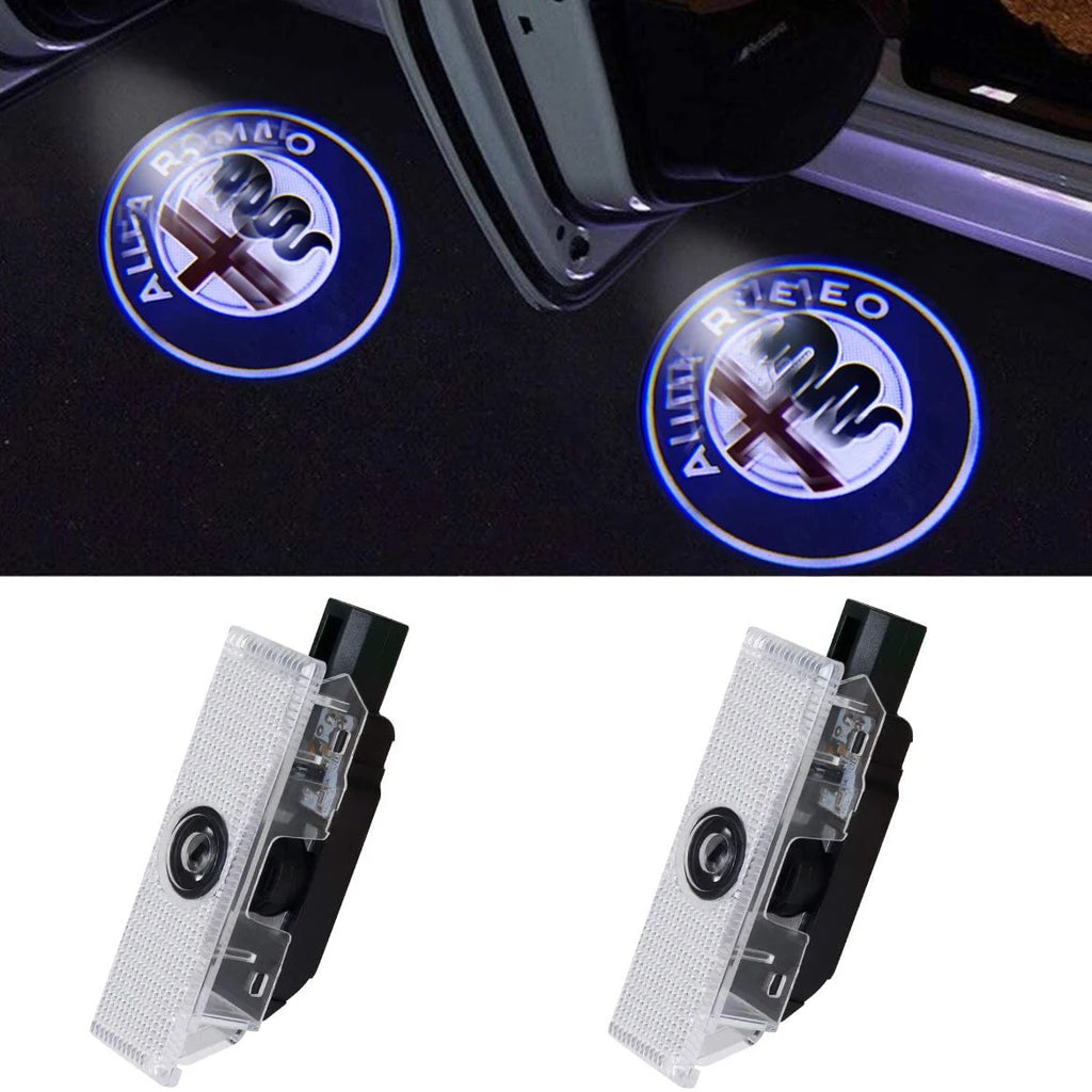 GPRGIT Car LED Logo Light Ghost Door Lights Projector Welcome Accessories Emblem Lamp for Alfa Romeo