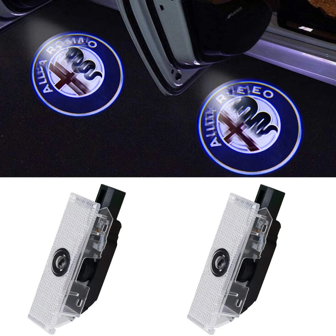 GPRGIT Car LED Logo Light Ghost Door Lights Projector Welcome Accessories Emblem Lamp for Alfa Romeo