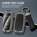 GPRGIT Leather Zinc Alloy Smart Car Key Case Cover for Chery Tiggo 7/8 Pro/8 PLUS/Arrizo 5