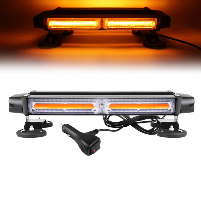 New Upgraded 14 Inch Vehicle Led Warning Strobe Light Bar Magnetic Rooftop Emergency Flashing Light 12v 24v Ip67 Waterproof 13