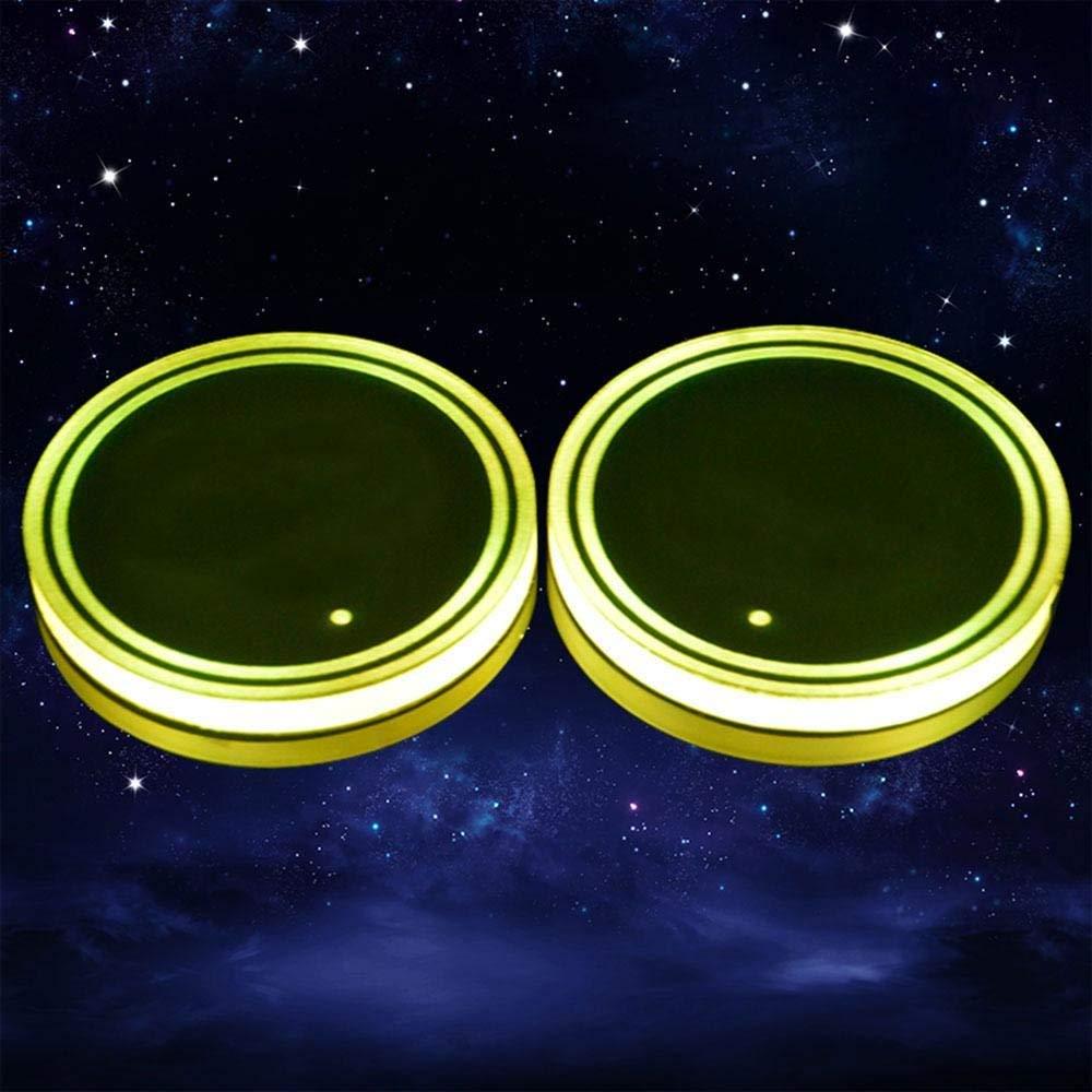 GPRGIT Car LED Water Cup Mat for Toyota Anti-Skid Pad USB Charging Light Door Slot Pad Interior Atmosphere Light, 12V