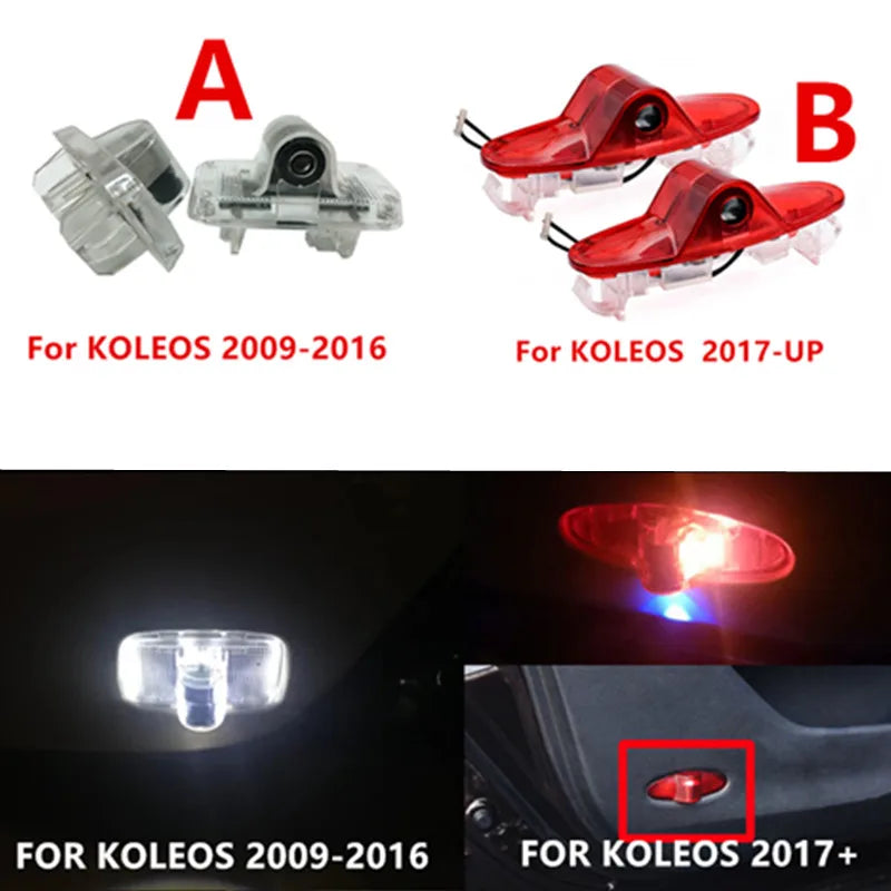 GPRGIT 2Pcs LED Car Door 3D Ghost Shadow Projector Courtesy Light for Renault Koleos 2009-2022