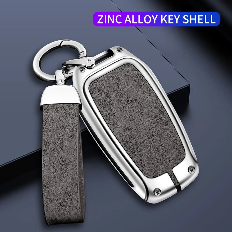 GPRGIT New Metal Leather Car Logo Key Cover for Toyota RAV4 Corolla Hilux Fortuner Land Cruiser 200 Camry Sienna Previa