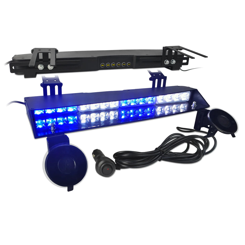 Two LED Dash Strobe Lights with Sync Flash One Controller for ATV SUV Truck Recovery Tow Interior Suction Cup Mount