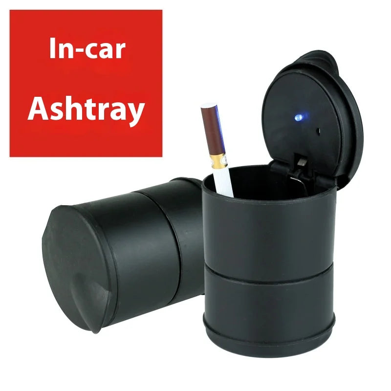 4S Luxury Car Ashtray with Light Sliding Cover Portable Plastic