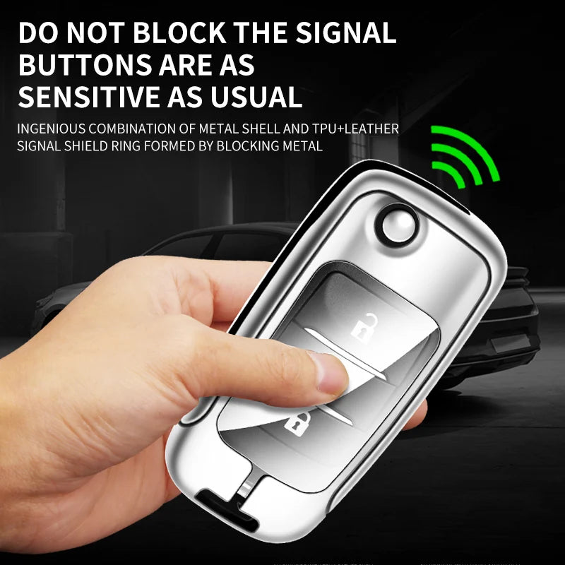 GPRGIT Metal Leather Car Key Case Cover for Changan CS75 CS55 CX70 RAETONCC ALSVIN EADO(X70A) CS15 Keyless Protector Shell