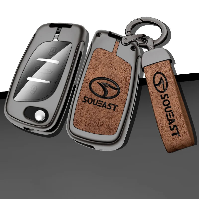 GPRGIT Flip Metal Car Protector Key Case Cover for SOUEAST DX7 DX5 DX3 A5 Lingzhi V5 Lingshi V6 Lingyue V3 Keyless