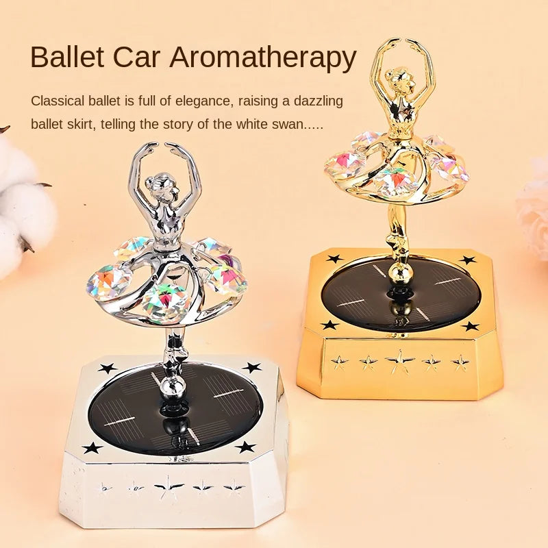 GPRGIT Solar-Powered Ballerina Dancing Car Perfume Ornament Metal