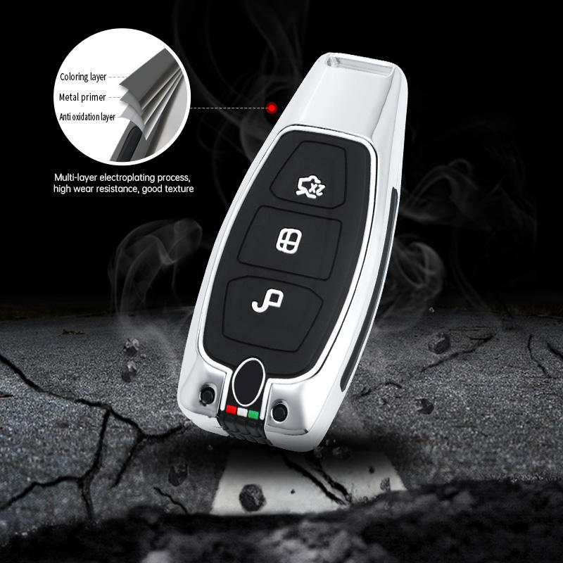GPRGIT Zinc Alloy Car Key Cover Case Fob for Ford Focus 3/4 ST, Mondeo MK3/MK4, Fiesta, Fusion, Kuga (2013-2018)