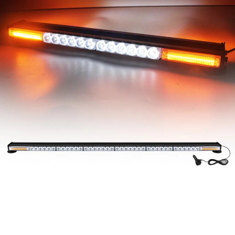 54inch Cob Led Car Top Roof Strobe Warning Light Bar 256w Safety Emergency Flashing Light Bars For Offroad Truck Van