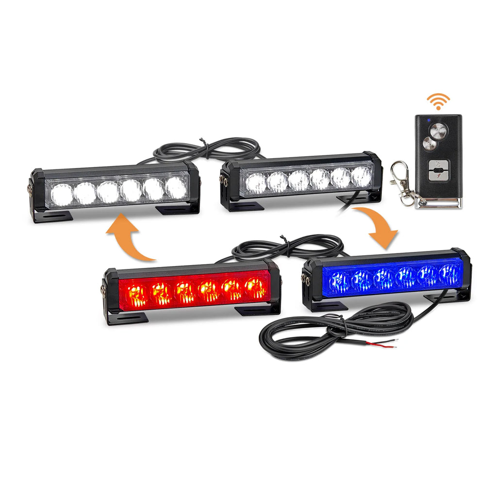 2in1 Super Bright 12V COB LED Lights White Red Blue Strobe Light Remote Control Wireless Auto Electronics Daytime Light Light
