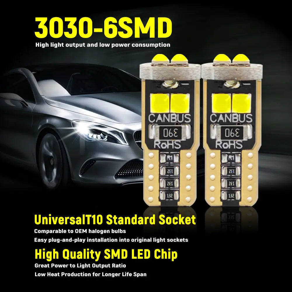 GPRGIT LED Bulb T10 W5W 194 - Interior / License Plate / Trunk Lamp - 12V, Canbus, Interior Light Accessories