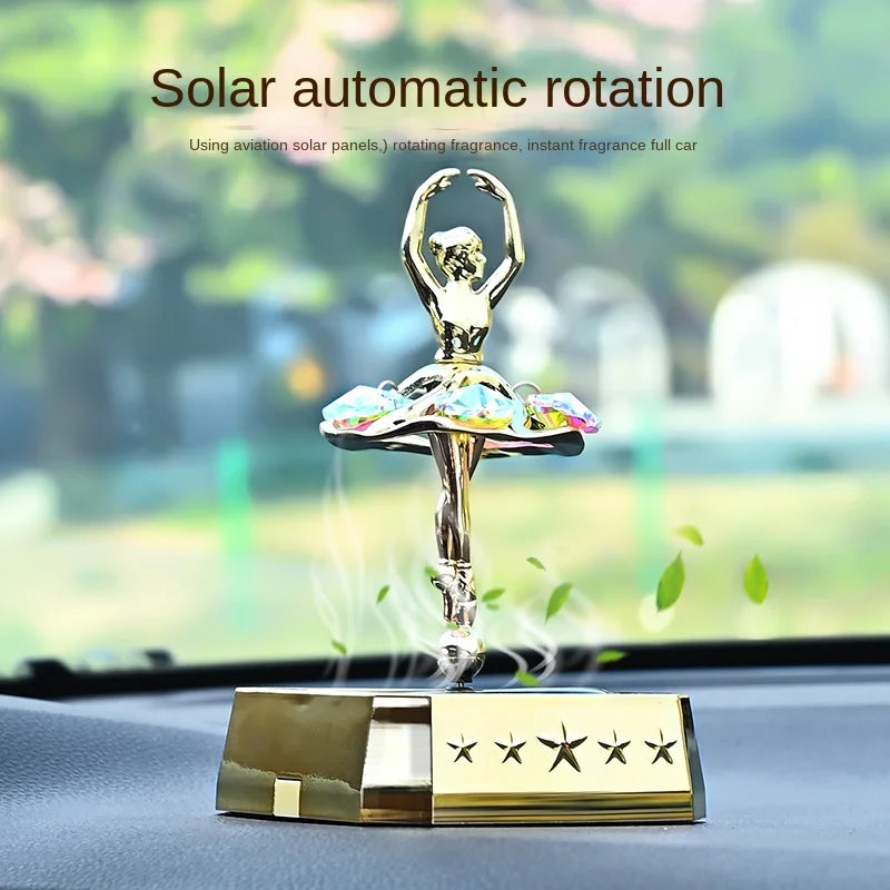 GPRGIT Solar-Powered Ballerina Dancing Car Perfume Ornament Metal