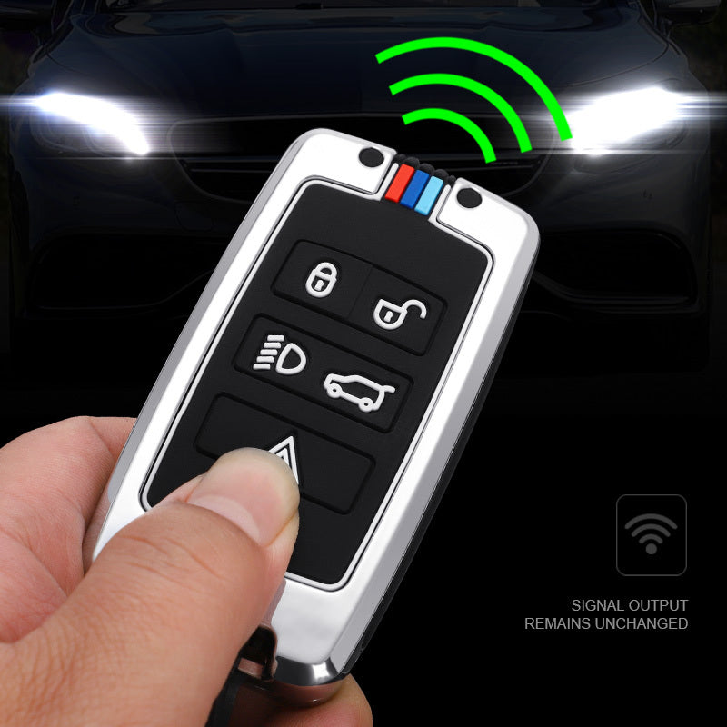GPRGIT Metal Keychain Land Rover Range Rover Evoque Discovery Sport Velar for Jaguar XE E-PACE XF XJ Remote Car Key Case Cover